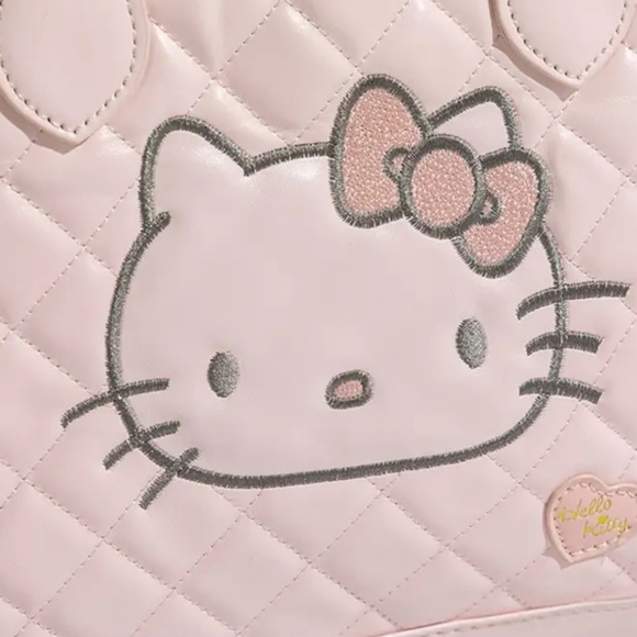 NEW Hello Kitty Butterly Barbiecore Pink Quilted Tote Bag - Picture 2 of 8